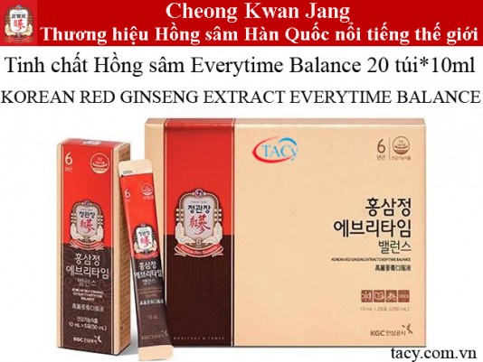 Tinh chất Hồng sâm Everytime Balance KGC 20túi*10ml